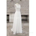 Elegant Lace Chiffon A-line V-Neck Sleeveless Wedding Dress